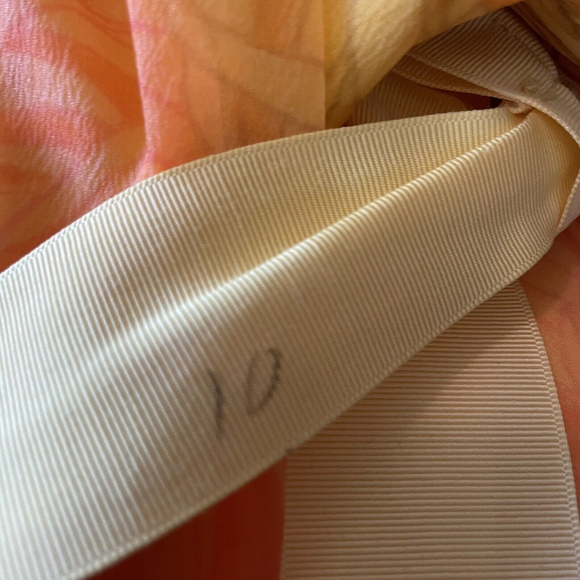 Vintage Yellow Orange Chiffon Sleeveless Fit and Flare Dress Malia Hawaii Tiki - Picture 8 of 14